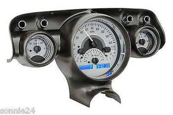 1957 CHEVY VHX GAUGE KIT LS3 LSX BB SB Dakota Digital dash cluster. silver/blue