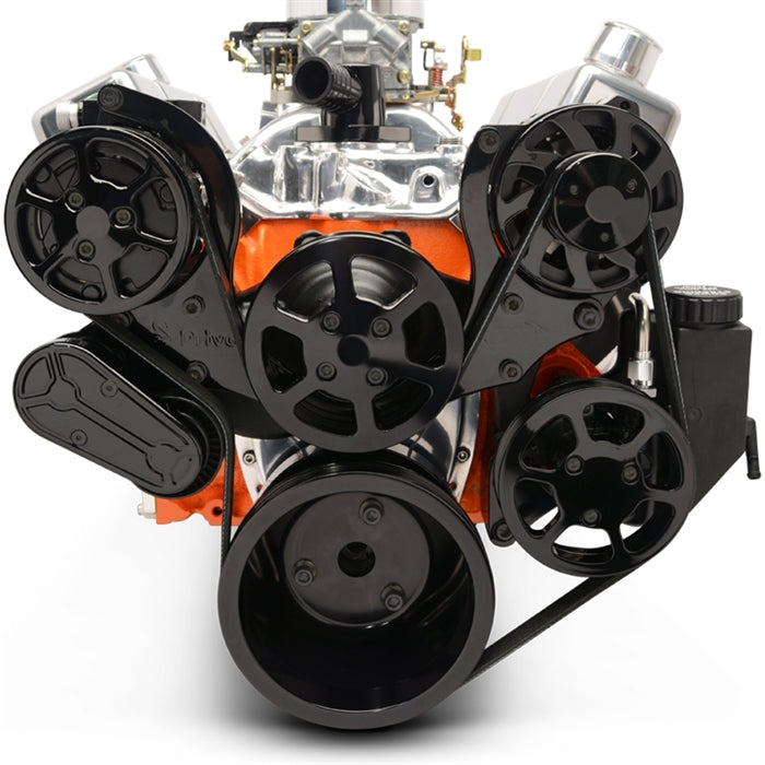 Big Block Chevy S-Drive 8 Rib Pulley Kit Raven Series – Hi Tech Classics