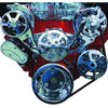 BBC SERPENTINE PULLEY KIT, BILLET POLISHED AC/POWER STEERING. U.S.A.